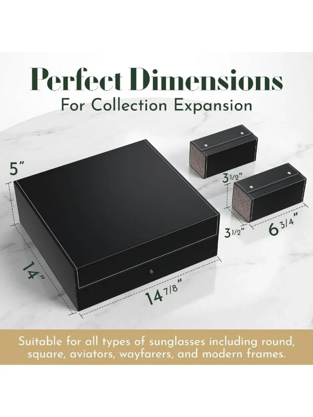 18-Slot Sunglasses Organizer Case for Men & Women - Travel Holder & Jewelry
